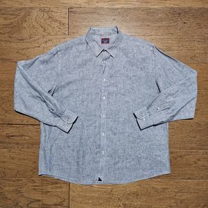 UNTUCKit Shirt Men's 2XL XXL 100% Linen Wrinkle Resistant Long Sleeve Button Up